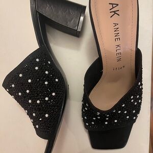 Anne Klein Black Heels with White Accents